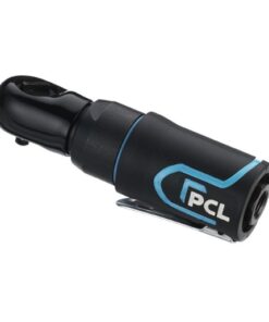 Product image with white background of PCL's mini air ratchet which is black with the PCL logo on the handle.