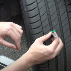 The PCL Tread Depth Gauge being used on a car tyre