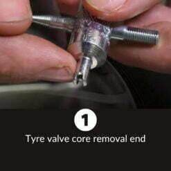 The tyre valve removal part of the tool
