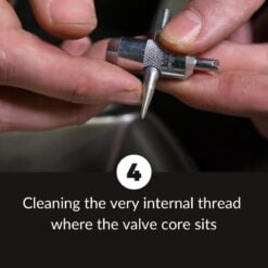 Tyre Valve core Internal thread cleaning side of the tool
