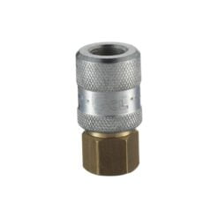 Female screw-on tyre valve connector with open end