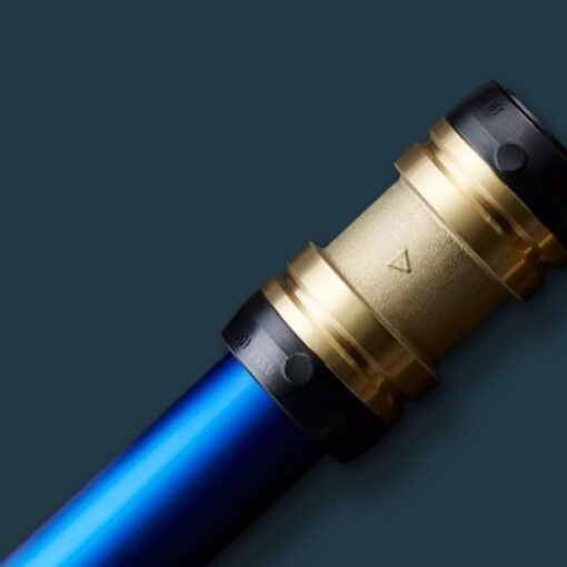 The John Guest Speedfit Aluminium pipe with a brass fitting