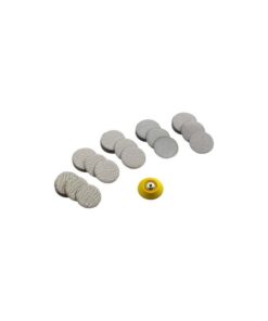 PCL APA95 50mm (2") Sandpaper Discs, 60, 120, 240, 320 & 400 Grades (10 of each Grade plus 2" Backing Pad per Pack)