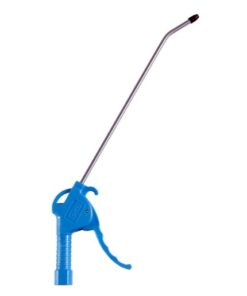 Product shot of PCL's basic plastic blowgun with extended 9" nozzle. The handle is Turquoise.