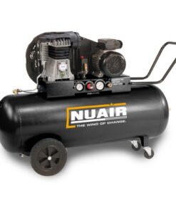 Product shot with a wite background of the Black 150L 3HP Portable Air Compressor