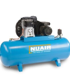 Product shot with a white background of the Turquoise Nuair 150L Static Air Compressor