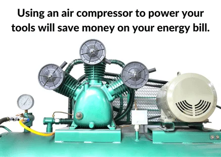 Fact graphic: Using an air compressor will save money on your energy bill.