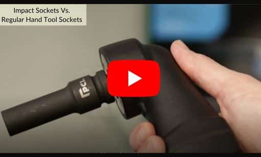 Video screenshot of an impact socket vs regular socket - paying from PCL's YouTube channel.