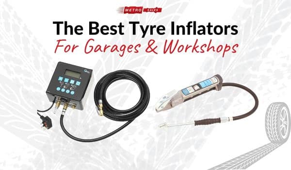 Product images of the Airforce MK4 handheld tyre inflator and the Qube workshop tyre inflator.