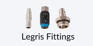 Image shows 3 different types of Parker Legris Fittings