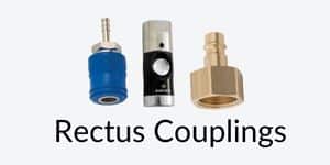 Image shows 3 different types of Parker Rectus fittings