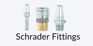 Image shows 3 different types of Schrader Fittings.