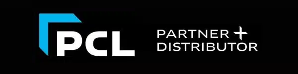 PCL partner and distributor official logo on a black background