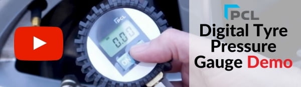 Banner screenshot of a demo for the PCL digital tyre pressure gauge
