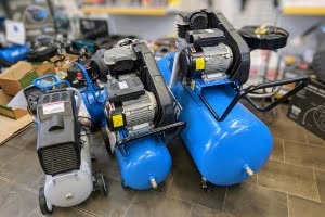 Three air compressors on the shop floor in our surrey air shop