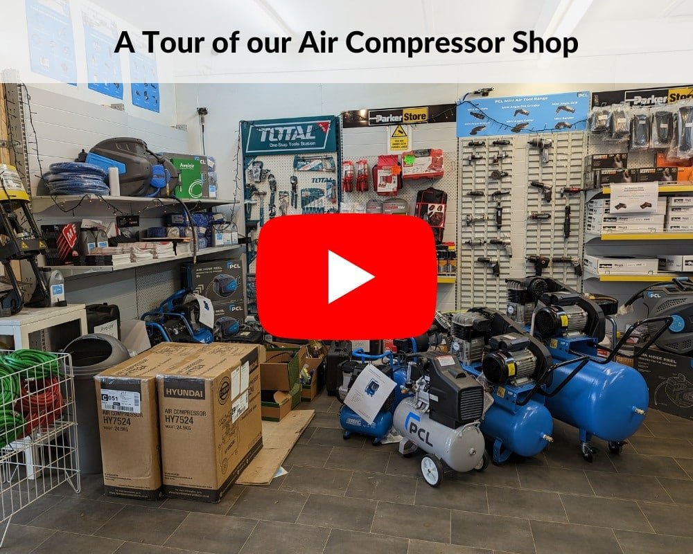 Video Screenshot of a tour of the Metro Sales Surrey air compressor shop