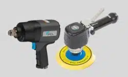 Air tools shopping category. The image shows an air impact wrench and air orbital sander.
