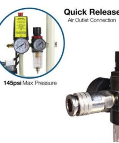 Close up of the Euro quick connectors and pressure gauges.