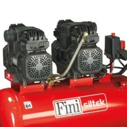 Double pump on top of the Siltek 50 litre quiet air compressor