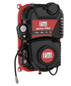 Compact wall mounted 2L air compressor with retractable hose