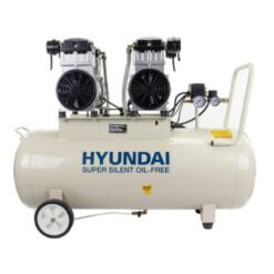4Hp Hyundai Air Compressor - White model, silent, oil free with twin motor