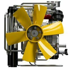The yellow fan within the Coltri Icon Kohler petrol breathing compressor