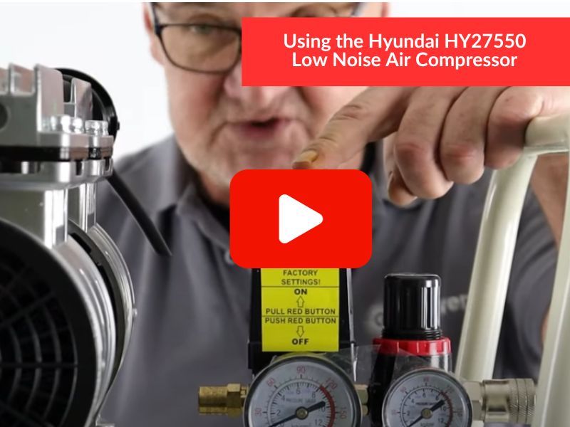 Video screenshot of how to use the HY27550 Hyundai low noise air compressor