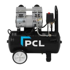 Side view of the PCL 1Hp Compressor with Black 24 Litre tank