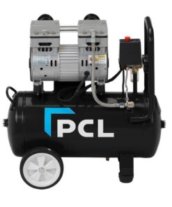 Side view of the PCL 1Hp Compressor with Black 24 Litre tank