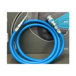 Nobelair Soft PVC air hose with PCL's T19 Vertex coupling and adaptor fitted to either end. The hose is light blue.