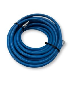 Blue Metro Super Nobelair Air Hose with PCL's XF/Euro coupling attached to one and end and PCL's XF adaptor attached to the other end.
