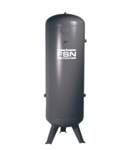 Product image with a plain white background of the painted Grey vertical compressed air receiver.