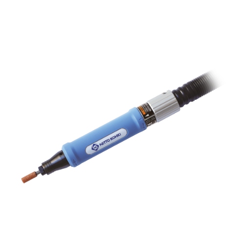 Product image with a white background of Nitto Kohki's sonic die grinder which is blue.