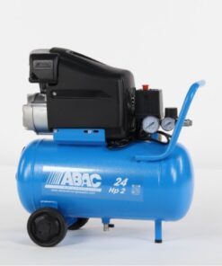 Side view of the blue Abac pole position L20 air compressor