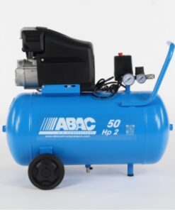 side view of the blue portable 50L Abac Montecarlo L20 air compressor.