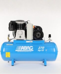 The light blue Abac Pro B7000 Compressor with belt drive on a plain grey background.