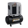 Nuair 200L Orion Screw Compressor mounted on a black tank.