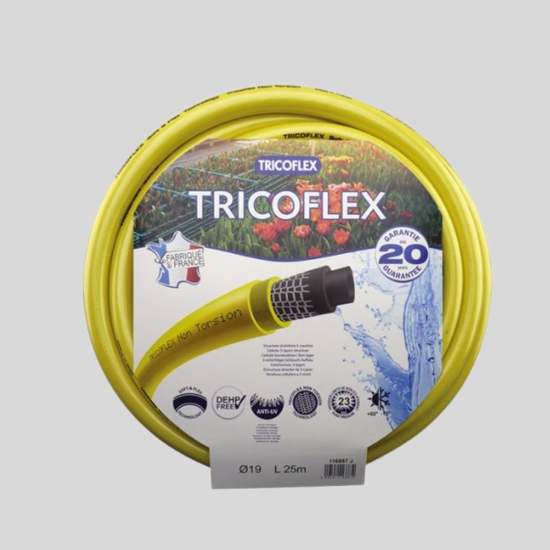 Tricoflex yellow water hose in a coil